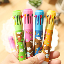 30pcs Kawaii Multi colors Ballpoint Pen Multi-function 10 In 1 cartoon mixed Ball Pen Creative School Supplies Pens Stationery 2024 - buy cheap