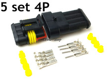 5 sets Kit 4 Pin   Way Waterproof Electrical Wire automotive Connector Plug for car 2024 - buy cheap
