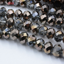 FLTMRH Half face brown Colors 4mm 140pcs Rondelle Austria faceted Crystal Glass Beads Loose Round Beads for Jewelry Making 2024 - buy cheap