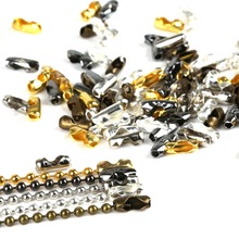 Conector de contas de ferro para joias, 200 peças de corrente redonda com fechos e 5 metros para fazer joias diy 5 cores de conectores de cobre 2024 - compre barato
