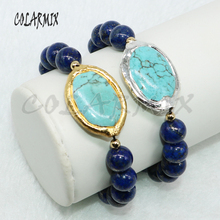 Fashion oval  blue stone strand bracelet fashion jewelry charms Bracelet gift for lady natural stone Lapis stone Bracelet 5000 2024 - buy cheap
