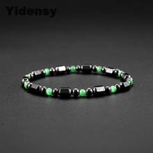 Yidensy Fashion Natural Stone Hematite Beads Bracelets Magnetic Therapy Health Care Bracelet Male Female Jewelry Drop Shipping 2024 - buy cheap