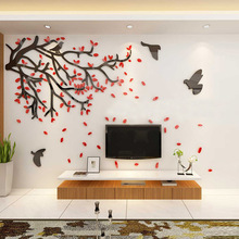 DIY 3D TV Background Wall Stickers Tree Acrylic Crystal Decoration Stickers For Living Room Bedroom Dinning Room Wall Art Decor 2024 - buy cheap