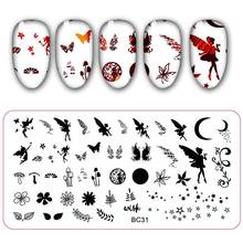 12pcs/1ot New Rectangle Nail Stamping Plates Flower Butterfly Pattern Nail Art Stamp Stamping Template Image Plate Stencils 2024 - buy cheap