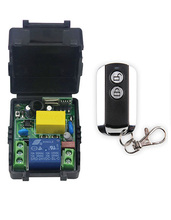 Novo controle remoto sem fio ac 220 v 1ch, receptor de sistema de interruptor com 2 chaves, controle remoto à prova d'água, janela, portas de garagem