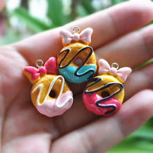 cute resin charms donut  pendant for DIY Necklace/Bracelet earring 2024 - buy cheap