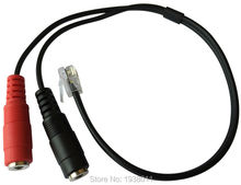 Frete grátis jack fêmea duplo 3.5mm dc para plugue rj9 para fone de ouvido pc analógico para telefone fone de ouvido de computador plugue rj9/rj11 2024 - compre barato