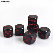 Juego de dados de Casino, dados acrílicos de color rojo y negro, tablero de dados digitales, juegos de azar, 6 lados, juego de fiesta de póker, accesorios para Club de 16mm 2024 - compra barato