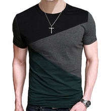 Мужская футболка с коротким рукавом, летняя облегающая Повседневная футболка с круглым вырезом, футболки размера плюс 5XL 2024 - купить недорого