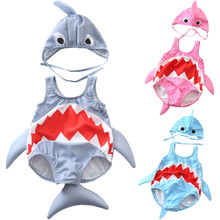 Слитный купальник с мультяшными акулами 2021, детский купальник в стиле пэчворк, детский купальный костюм, пляжная одежда для малышей, женский купальник 2024 - купить недорого