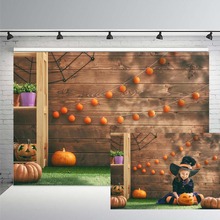 Halloween Photo Backdrops Pumpkin Pure Color Kids Child Portrait Countryside Background Computer Printing Fantasy Props 2024 - buy cheap