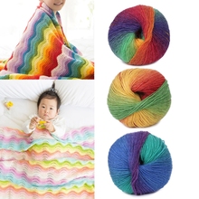 1Ball 50g Hand-woven Rainbow Colorful Crochet Cashmere Wool Blend Yarn Knitting 2024 - buy cheap