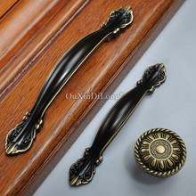 10PCS European Solid Brass Kitchen Door Handles Cupboard Wardrobe Drawer Cabinet Pulls Handles&Knobs Furniture Hardware 2024 - buy cheap