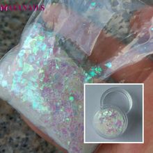 1Bag(-50grams) Iridescent Chameleon Glitter Flakes Dust  4 Colors Transparent Holographic UV Gel Polish Nail Art Glitter PLA01# 2024 - buy cheap