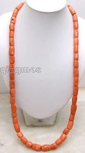 Long 35 " GENUINE NATURAL 10-20mm Thick Slice Pink Coral Necklace-5521 wholesale/retail Free shipping 2024 - buy cheap