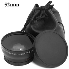 0.45x 52mm 52 Fisheye Wide Angle Macro Conversion Wide-Angle Lens Bag  62mm Cap for Nikon D5000 D5100 D3100 D7000 D3200 D90 1pcs 2024 - buy cheap