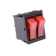 1PCS Double Boat Rocker Switch 6 Pin On-Off With Red Light 16A 125VAC 2024 - buy cheap