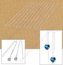 20Pcs Ear Threads Making Jewelry Findings 925 Sterling Silver Box Line Chain Earring Supplies For Crystal Beads 2024 - buy cheap