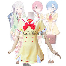 A cero Kara Hajimeru Isekai Seikatsu Rem Ram Beatrice Emiria uniforme de la escuela vestido de lujo traje Anime Cosplay disfraces 2024 - compra barato