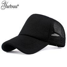 [YARBUU] 2018 new fashion Light board solid color baseball cap Summer Snapback Mesh Net Trucker Hat Cap Men Drop shipping 2024 - buy cheap