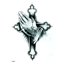 Pray Cross Waterproof Temporary Tattoo Sticker Tatouage Christian Tatoo Kids body Art Stickers Henna Tattoos Art Tattoo 2024 - купить недорого