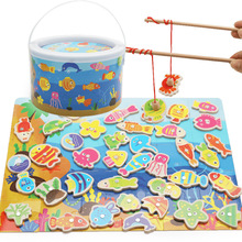 Magnet Fishing Toys Wooden Magnetic Fishing Game Early Educational Toys for Children 2024 - buy cheap