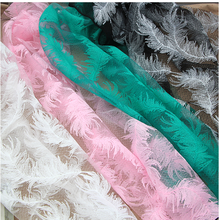 Feather Flowers Lace Fabric Mesh Milk Silk Embroidery Cloth Wedding Decoration Bed Curtain Hand DIY Accessories 2024 - buy cheap