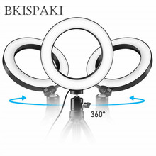 Dimmable LED Studio Camera Ring Light Phone Video Light 12W 2700K-5500K Photography Tripod Lamp Selfie Stick Circle Table Lights 2024 - buy cheap