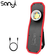 SANYI 3800LM COB LED Portable Light with Magnet 2 Modes USB Rechargeable Built-in Battery Hanging Hook Flashlight Torch 2024 - compre barato
