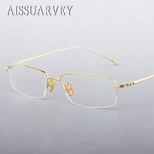 Titanium Eyeglasses Frames for Men Optical Eyewear Semi-rim Prescription Glasses Classic Simple Goggles Top Quality Clear Lenses 2024 - buy cheap