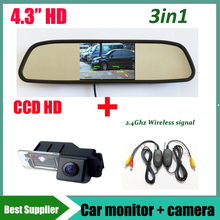 4.3'' HD TFT mirrror Car monitor + 2.4G wireless Car Rear View parking Camera for VW Volkswagen Polo V 6R Golf 6 VI Passat CC 2024 - buy cheap