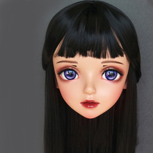 (Miao-7)Female Sweet Girl Resin Half Head Kigurumi BJD Mask Cosplay Japanese Anime Role Lolita Mask Crossdress Doll Mask 2024 - buy cheap