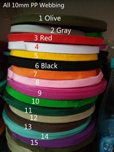 50yards 10mm 3/8" width webbing polyester ribbon tape for bags clothing home textile 15colors 2024 - buy cheap