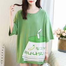 harajuku Women Oversize T-shirt casual Loose T-shirts letter Printed Female Funny t shirt korean Girls kawaii green pink tops 2024 - buy cheap