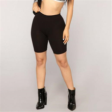 Short feminino esportivo de cintura alta, sexy, com elástico na cintura, cor sólida, para praia 2024 - compre barato