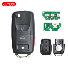 Keyecu Flip Remote Key Keyless Entry Transmitter 3+1 Button 315MHz chip ID48 for Volkswagen HLO: 1K0 959 753 H 2024 - buy cheap