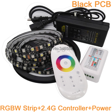 Светодиодная лента 5 м 12 в 5050 RGBW RGB + белый RGB + теплый белый 60 светодиодов/м черная печатная плата IP20 IP65 IP67 водонепроницаемая + пульт дистанционного управления 2,4G + 12 в 5 а мощность 2024 - купить недорого