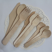 Pack OF 25  FORKS SPOONS KNIVES DISPOSABLE PARTY WOODEN CUTLERY CATERING XMAS WEDDING restaurant and pub Utensils 2024 - buy cheap