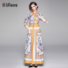 Vintage Dress 2019 Autumn New Arrival High Quality Floral Print Elegant Bodycon Slim Dress Vintage Long Dress Party Vestidos 2024 - buy cheap