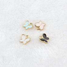20 PC Little Cute Butterfly Shape Charm DIY Jewelry Bracelet Necklace Pendant Charms Gold Tone Enamel Floating Charm 2024 - buy cheap