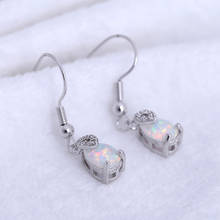 ROLILASON The New water drop gift For Women white fire opal Drop Earrings 925 Silver stamped fashion Jewelry OE765 2024 - buy cheap