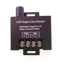 DC12-24V 30A LED диммер одноцветная ручка переключатель контроллер для 5050 3528 лампа полоса света 30 шт./лот 2024 - купить недорого