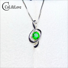 Fashion silver music note pendant for young girl 4 mm natural chrome diopside pendant 925 silver diopside jewelry 2024 - buy cheap