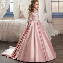 2018 hot Sexy Lace Flower Girl Dresses for Weddings Pink Kids Evening Dress Holy Communion Dresses For Girls Pageant Gowns TL456 2024 - buy cheap