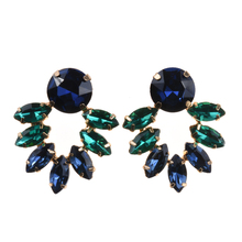 Pendientes de piedras de cristal verde de lujo para mujer, joyería étnica de marca Za, pendientes de gota con estilo de la India 2024 - compra barato