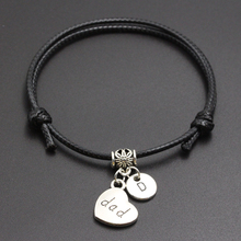 New A-Z Letters Dad Heart Pendant Red Thread String Bracelet Handmade Diy Lucky Rope Bracelet For Women Men Jewelry Gift 2024 - buy cheap