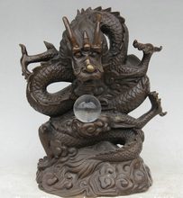 Escultura de estatua de dragón de 14 años, envío gratis, JP S62, bronce chino, Folk, Zodíaco de Feng Shui, (B0413) 2024 - compra barato