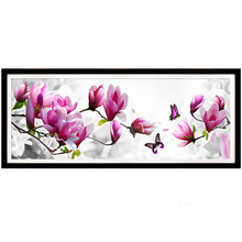 New 35*105cm DIY 5D Magnolia and Butterfly Diamond Embroidery Painting Flower Cross Stitch Home Decor Craft 2024 - buy cheap