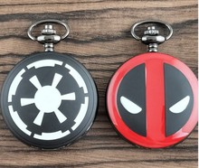 Relógio de bolso com tema deadpool, relógio fashion com colar preto, melhor presente para crianças 2024 - compre barato