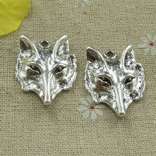 75 pieces tibetan silver wolf head charms 28x23mm #3241 2024 - buy cheap